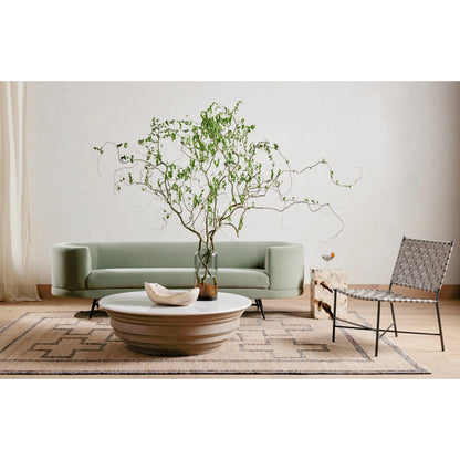 Faydon End Table by Four Hands in romano fosse travertine. Made from solid travertine in a cottage & farmhouse style.