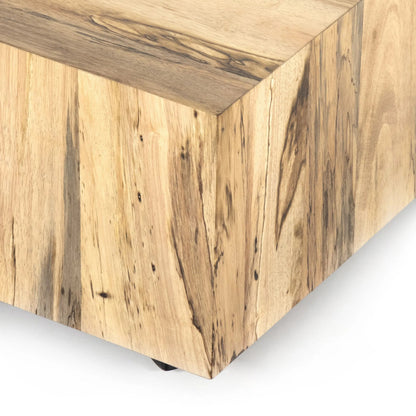 Hudson Rectangle Coffee Table by Four Hands in spalted primavera, black pine. Made from thick primavera veneer, solid pine in a unique style.