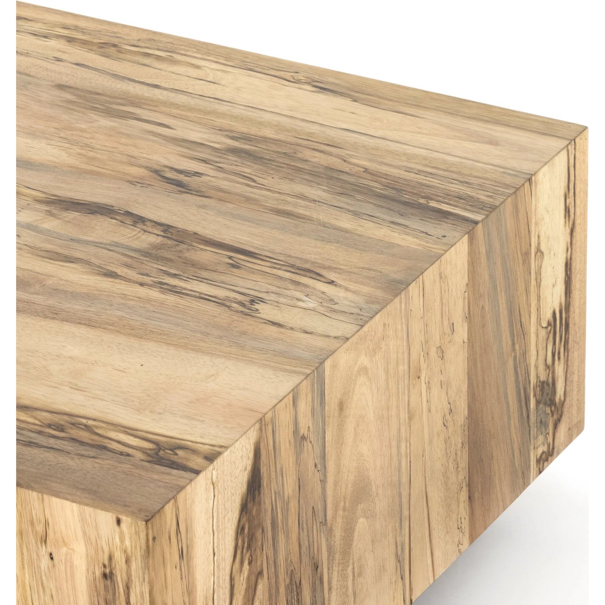 Hudson Rectangle Coffee Table by Four Hands in spalted primavera, black pine. Made from thick primavera veneer, solid pine in a unique style.