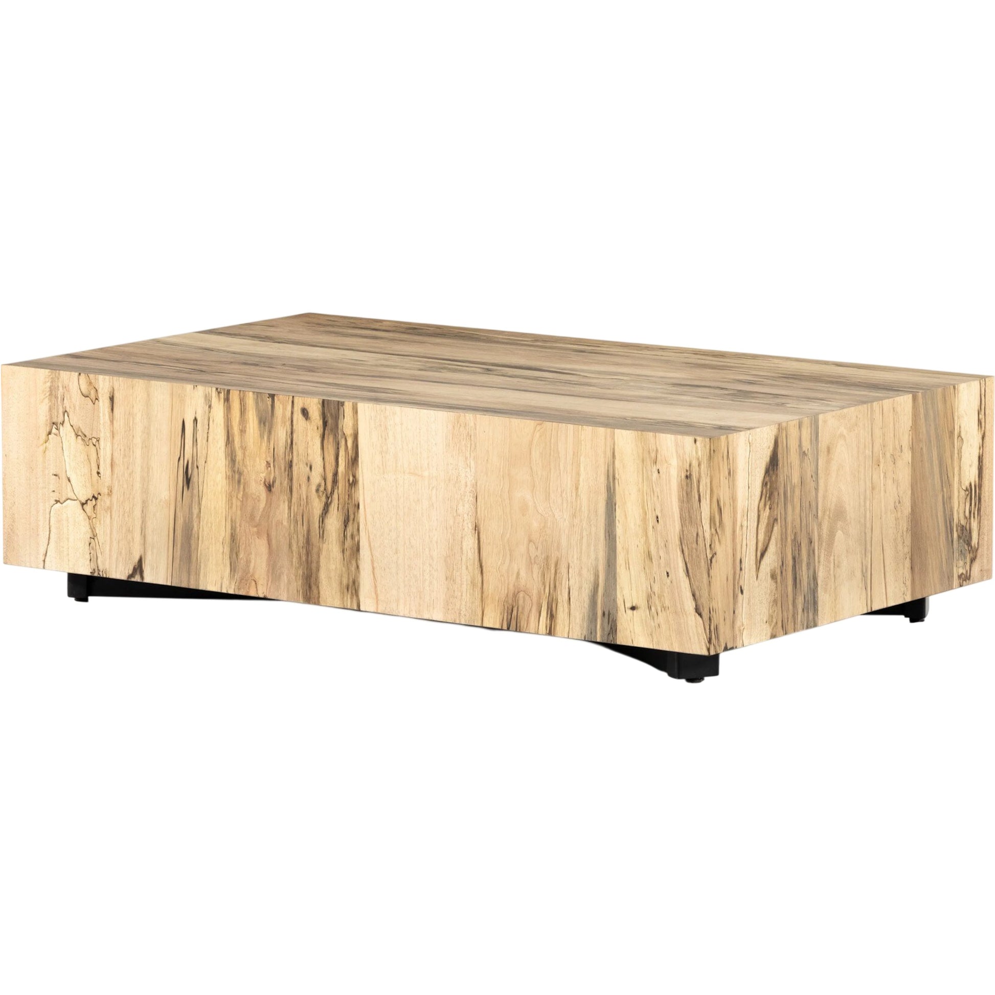 Hudson Rectangle Coffee Table by Four Hands in spalted primavera, black pine. Made from thick primavera veneer, solid pine in a unique style.