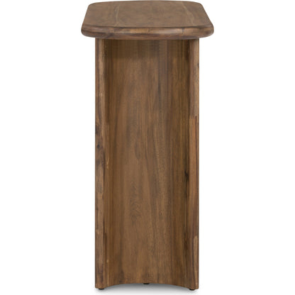 Paden Console Table by Four Hands. Made from solid acacia, engineered hardwood in a modern style.