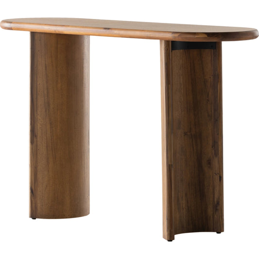 Paden Console Table by Four Hands. Made from solid acacia, engineered hardwood in a modern style.