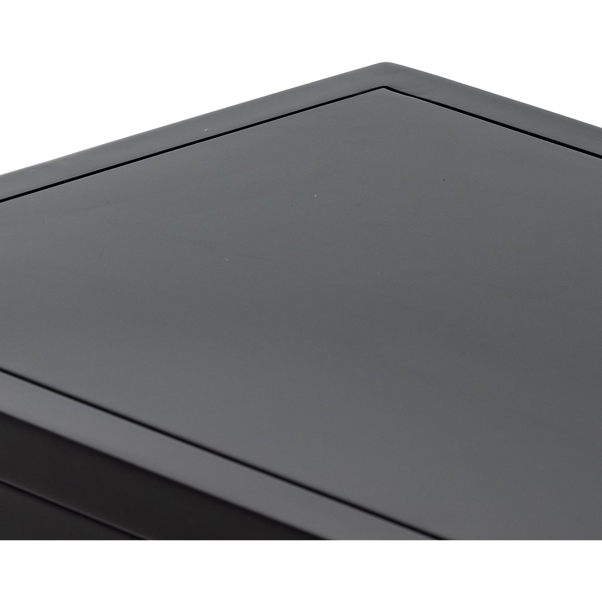 Lexington Small Cabinet by Four Hands in black, tempered glass, white. Made from iron in a modern style.