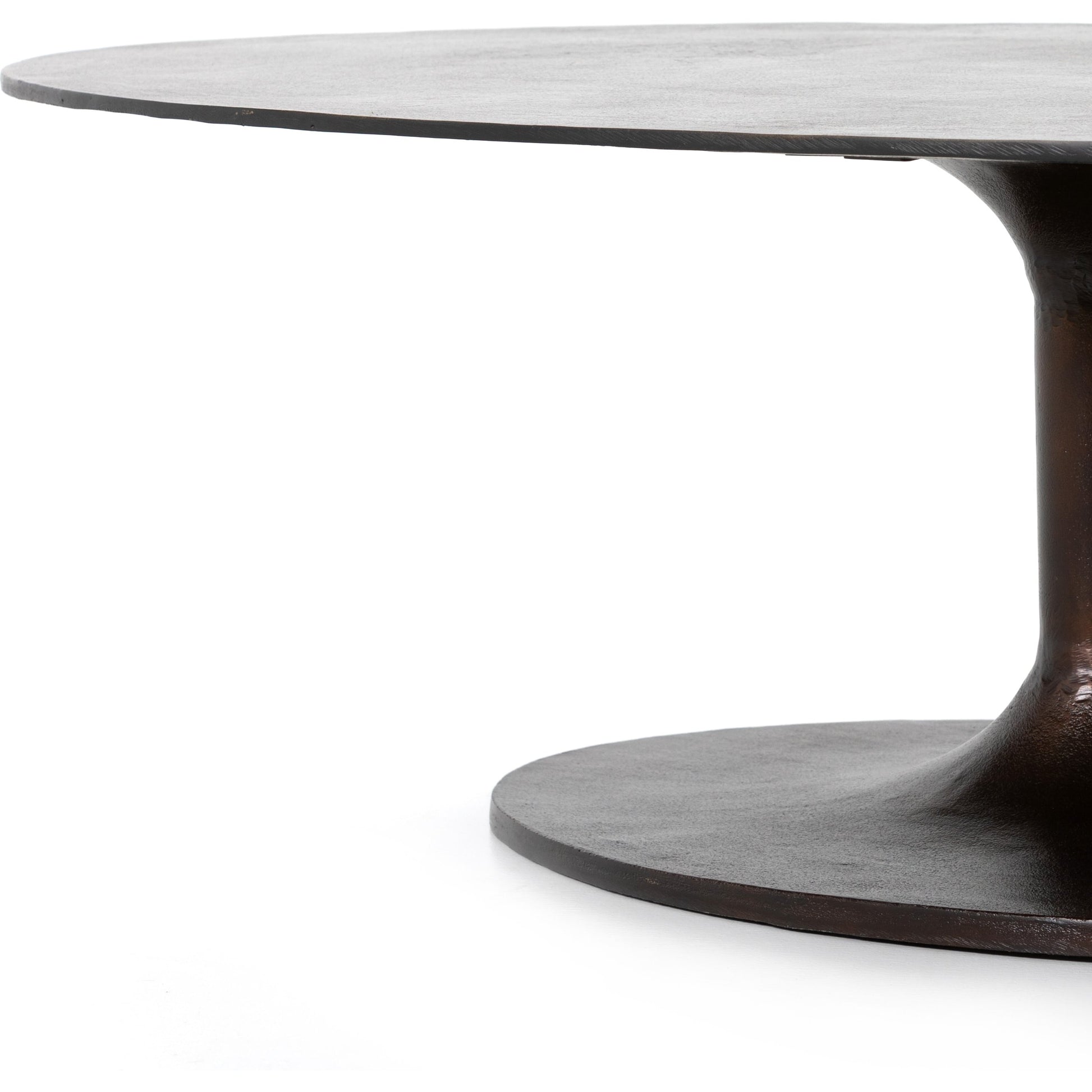 Simone Oval Coffee Table by Four Hands. Made from aluminum in a modern style.