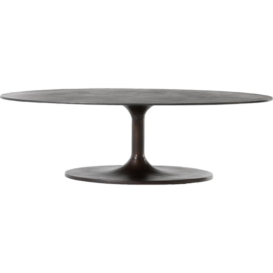 Simone Oval Coffee Table by Four Hands. Made from aluminum in a modern style.