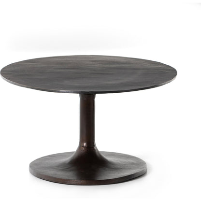 Simone Oval Coffee Table by Four Hands. Made from aluminum in a modern style.