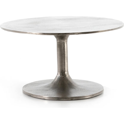 Simone Oval Coffee Table by Four Hands. Made from aluminum in a modern style.