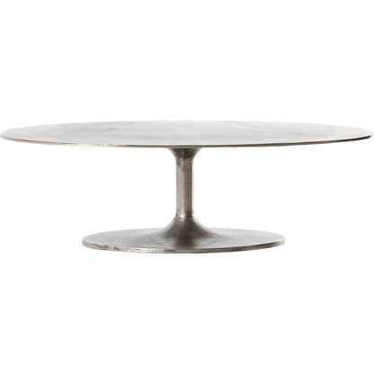 Simone Oval Coffee Table by Four Hands. Made from aluminum in a modern style.