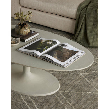 Simone Oval Coffee Table by Four Hands. Made from aluminum in a modern style.