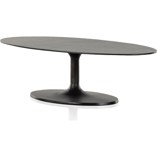 Simone Oval Coffee Table by Four Hands. Made from aluminum in a modern style.