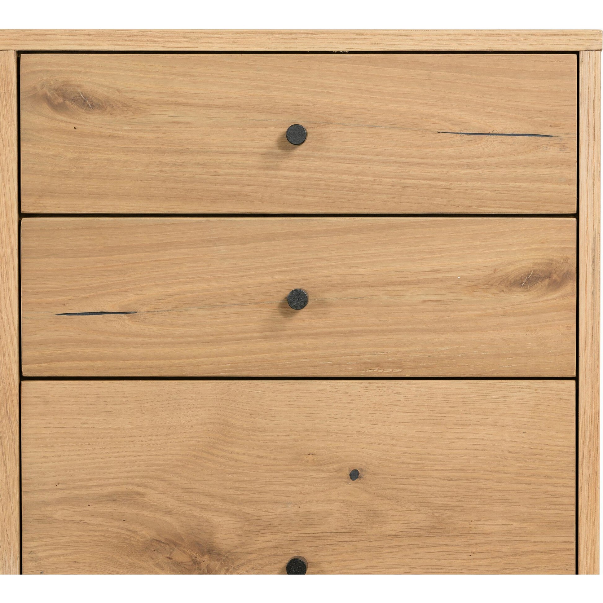 Eaton Executive Desk by Four Hands in light oak, dark gunmetal. Made from thick oak veneer, iron in a modern style.