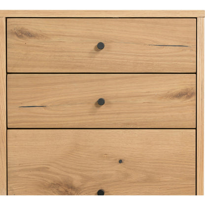 Eaton Executive Desk by Four Hands in light oak, dark gunmetal. Made from thick oak veneer, iron in a modern style.