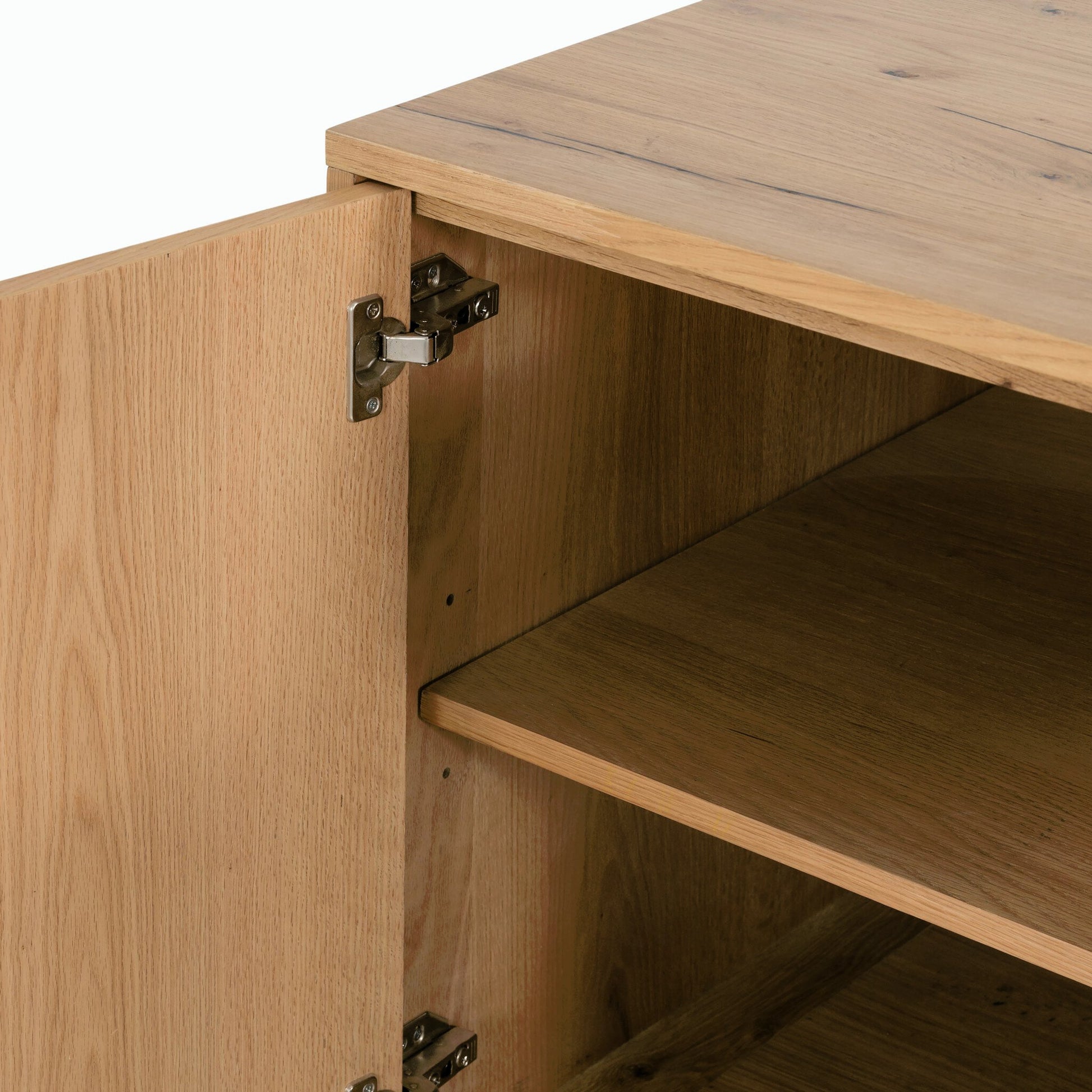 Eaton Executive Desk by Four Hands in light oak, dark gunmetal. Made from thick oak veneer, iron in a modern style.