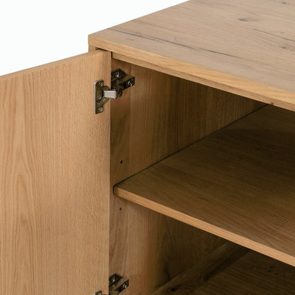Eaton Executive Desk by Four Hands in light oak, dark gunmetal. Made from thick oak veneer, iron in a modern style.