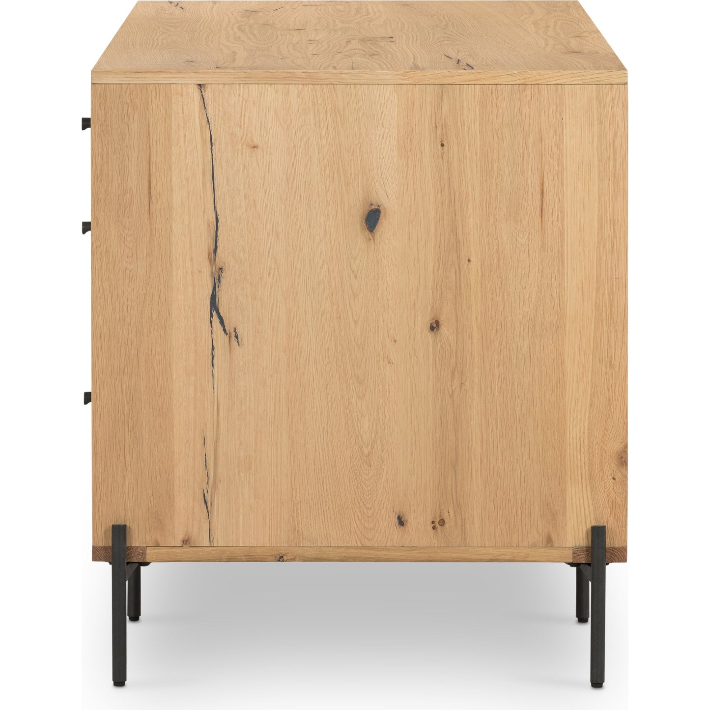 005 SI-1799556 | Additional Silo | Eaton Executive Desk by Four Hands in light oak, dark gunmetal. Made from thick oak veneer, iron in a modern style.