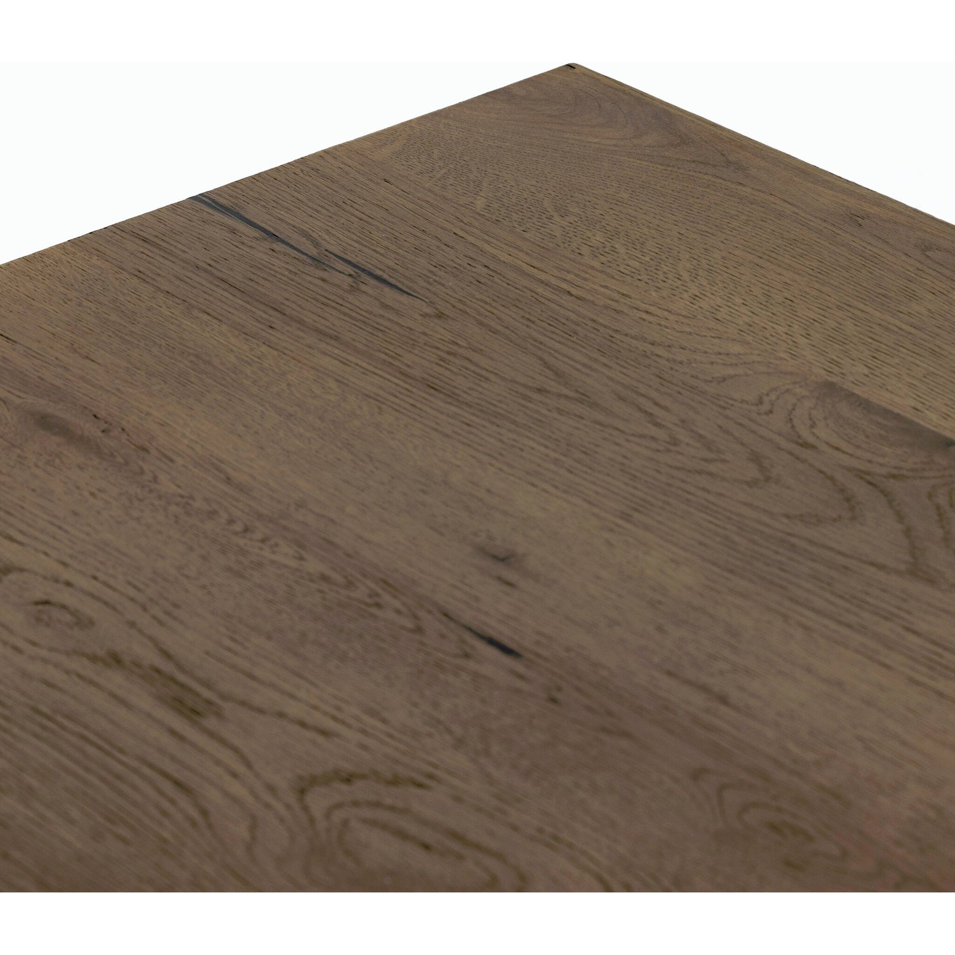 Eaton Executive Desk by Four Hands in light oak, dark gunmetal. Made from thick oak veneer, iron in a modern style.