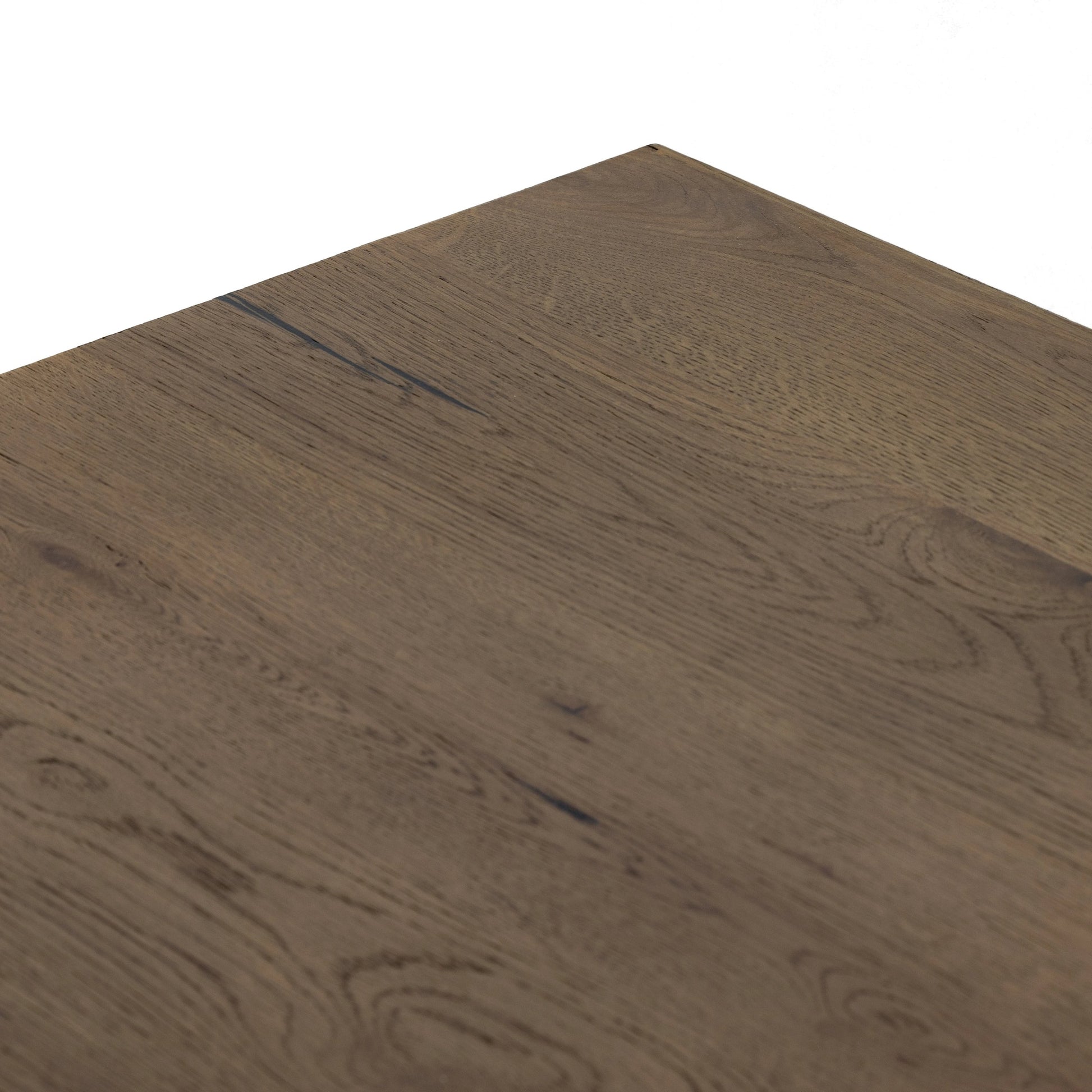 Eaton Executive Desk by Four Hands in light oak, dark gunmetal. Made from thick oak veneer, iron in a modern style.