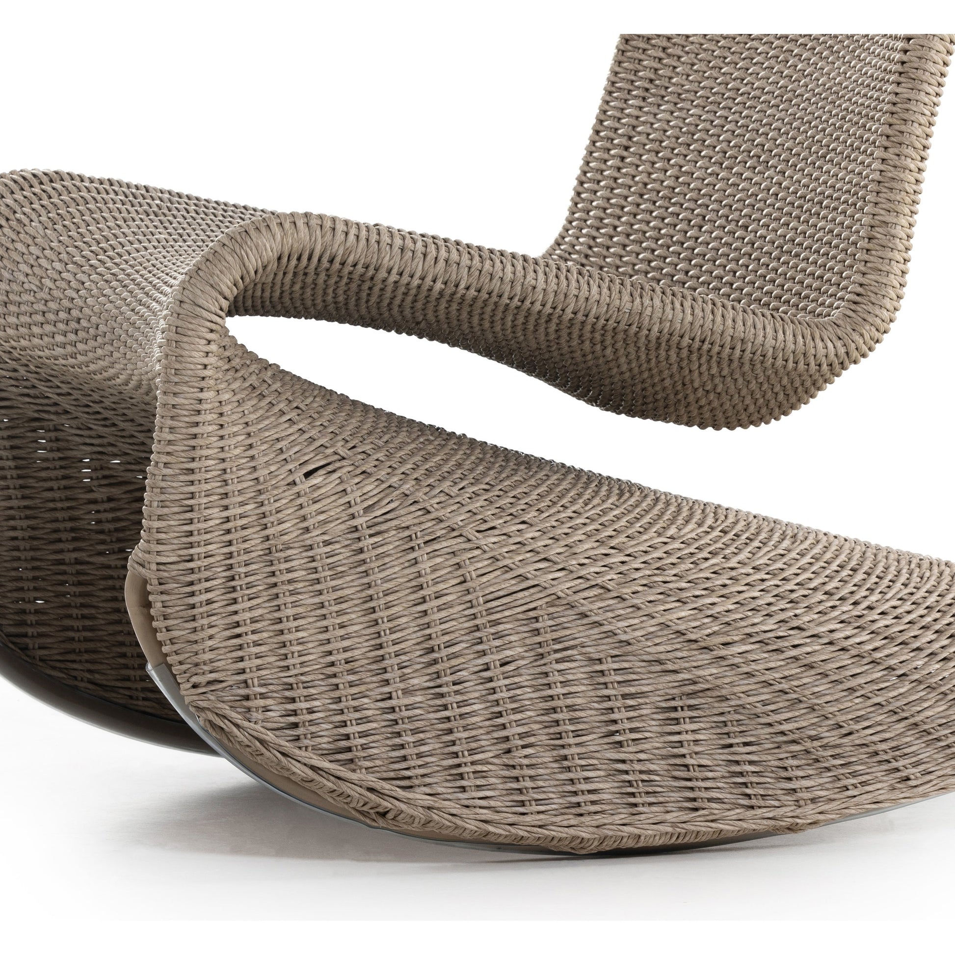 Portia Outdoor Rocking Chair by Four Hands. Made from 100% polyethylene, iron in a coastal style.