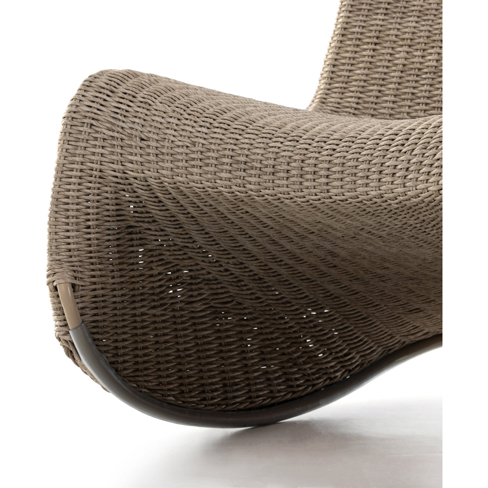 Portia Outdoor Rocking Chair by Four Hands. Made from 100% polyethylene, iron in a coastal style.