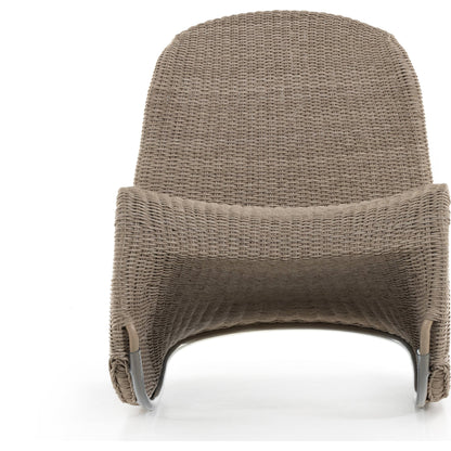 Portia Outdoor Rocking Chair by Four Hands. Made from 100% polyethylene, iron in a coastal style.