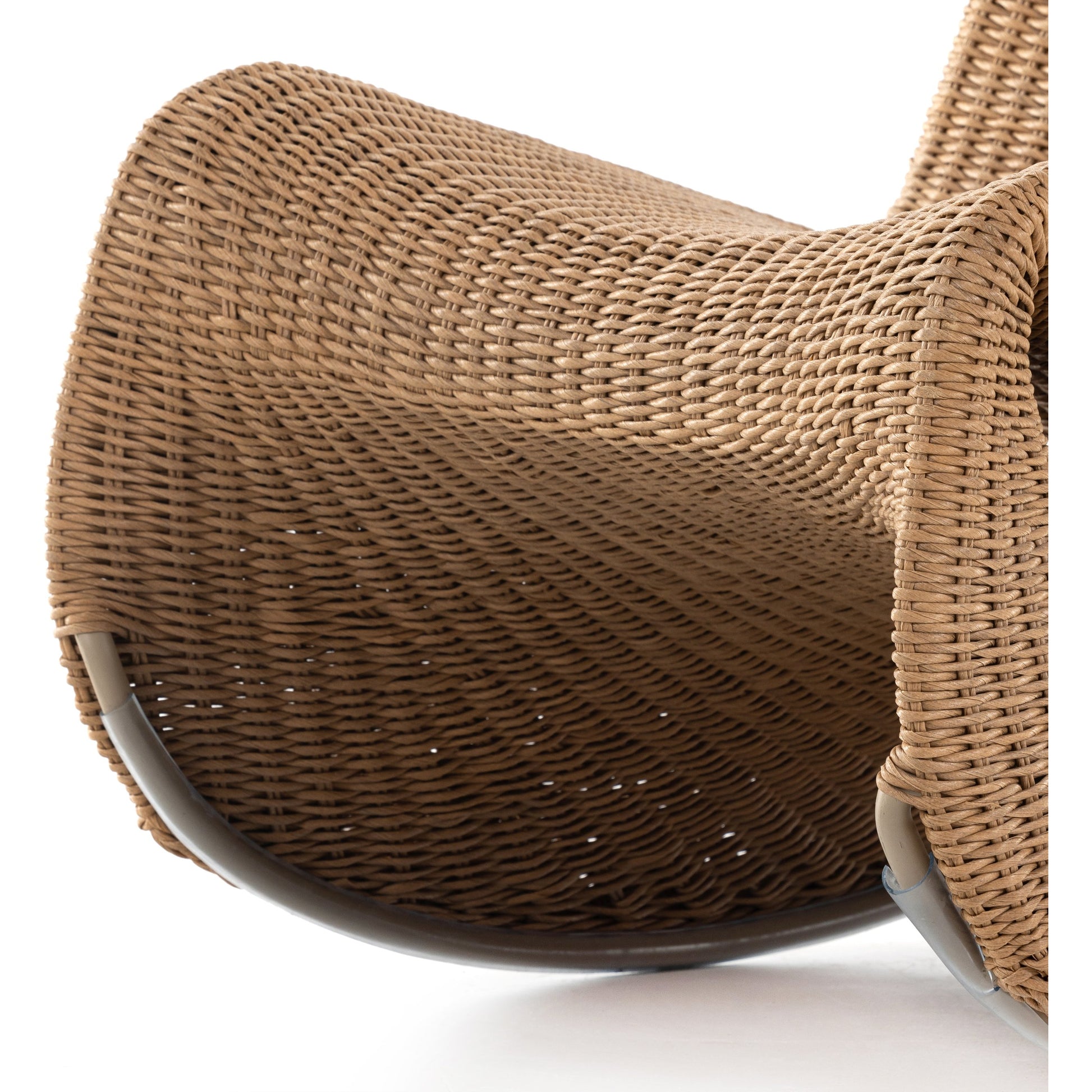 Portia Outdoor Rocking Chair by Four Hands. Made from 100% polyethylene, iron in a coastal style.
