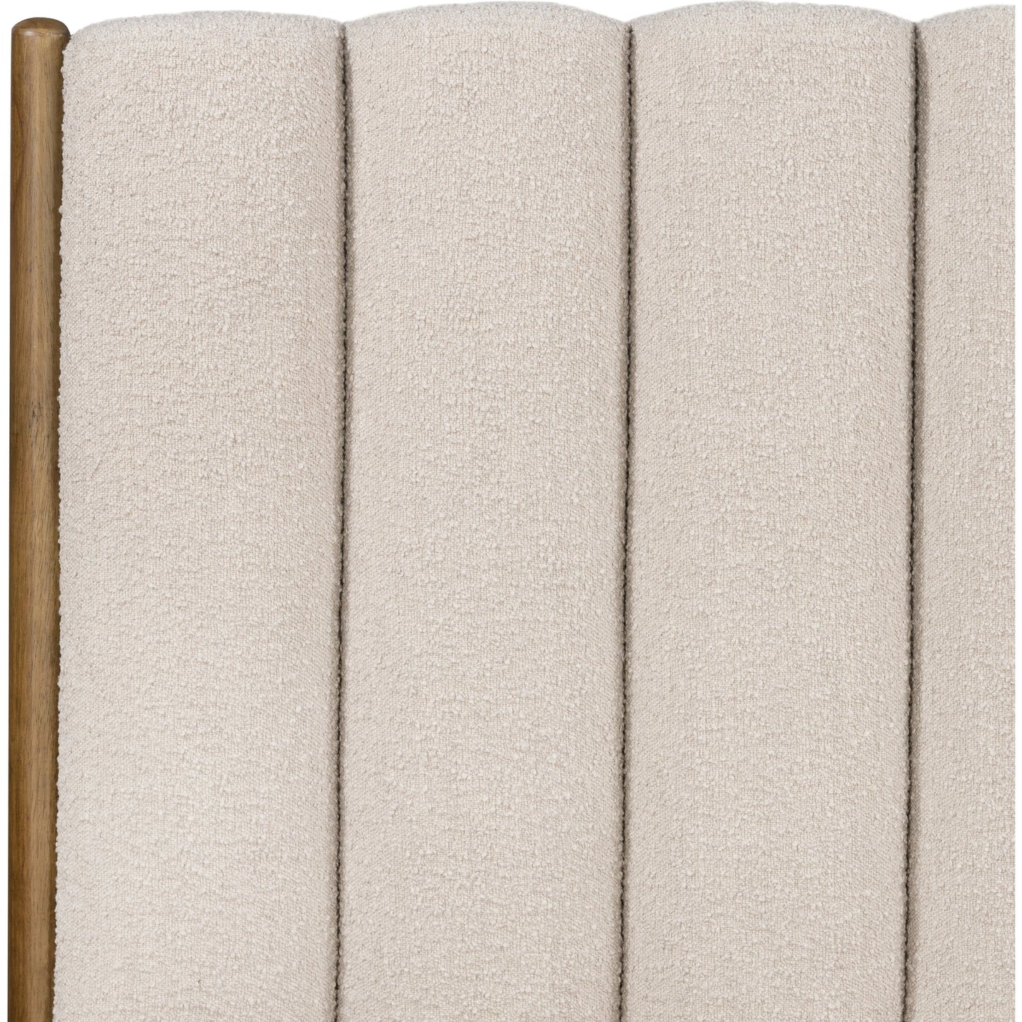 009 SI-1977296 | Closeup | Emma Bed by Four Hands in weathered sepia, knoll sand. Made from 95% polyester, 5% acrylic, solid parawood in a modern style.