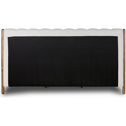 Emma Bed by Four Hands in weathered sepia, knoll sand. Made from 95% polyester, 5% acrylic, solid parawood in a modern style.