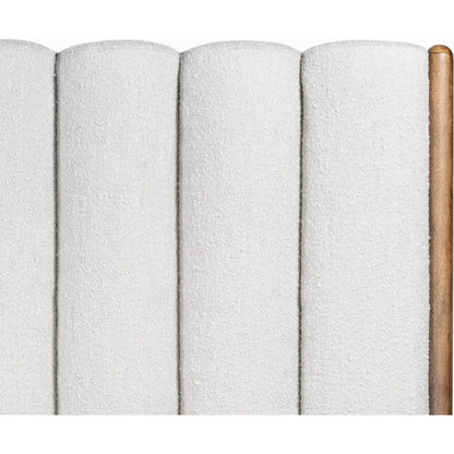 Emma Bed by Four Hands in weathered sepia, knoll sand. Made from 95% polyester, 5% acrylic, solid parawood in a modern style.