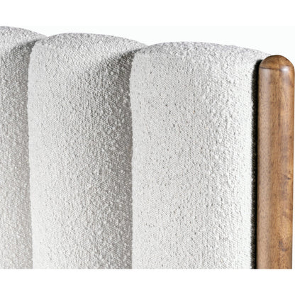 Emma Bed by Four Hands in weathered sepia, knoll sand. Made from 95% polyester, 5% acrylic, solid parawood in a modern style.