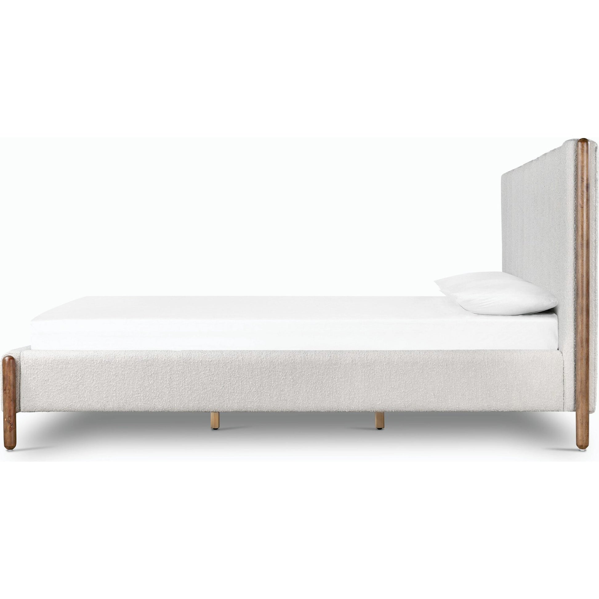 Emma Bed by Four Hands in weathered sepia, knoll sand. Made from 95% polyester, 5% acrylic, solid parawood in a modern style.