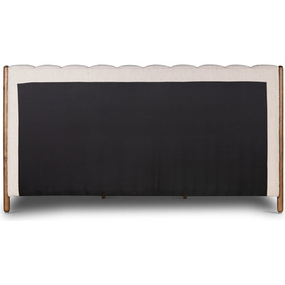Emma Bed by Four Hands in weathered sepia, knoll sand. Made from 95% polyester, 5% acrylic, solid parawood in a modern style.