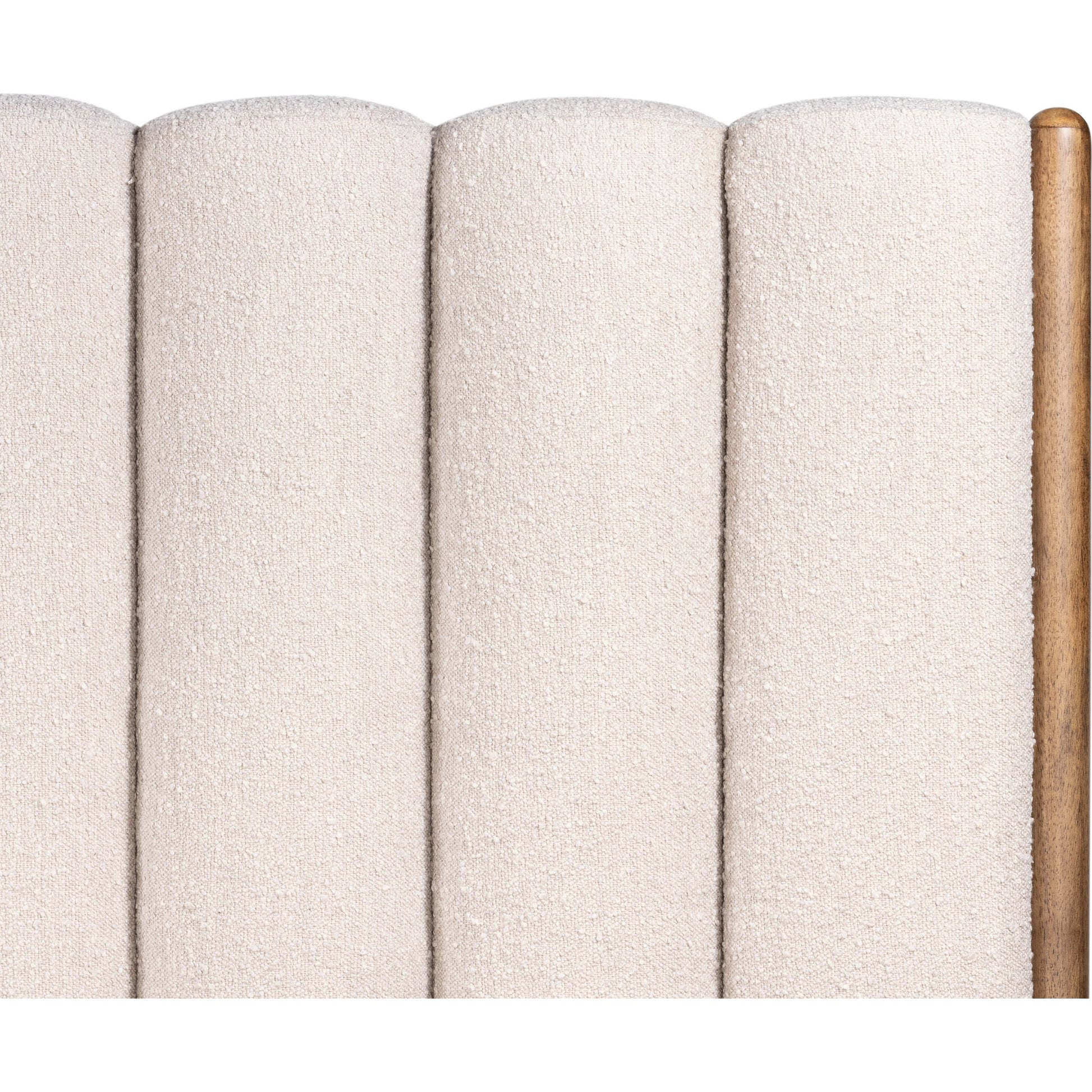 Emma Bed by Four Hands in weathered sepia, knoll sand. Made from 95% polyester, 5% acrylic, solid parawood in a modern style.