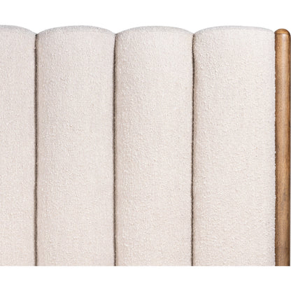 Emma Bed by Four Hands in weathered sepia, knoll sand. Made from 95% polyester, 5% acrylic, solid parawood in a modern style.