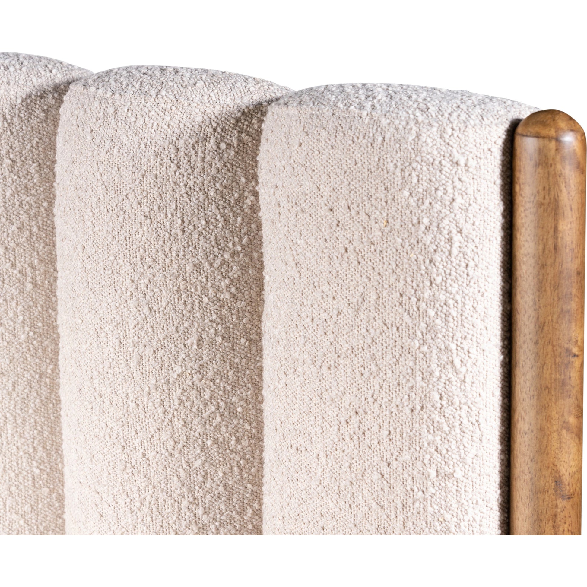 Emma Bed by Four Hands in weathered sepia, knoll sand. Made from 95% polyester, 5% acrylic, solid parawood in a modern style.