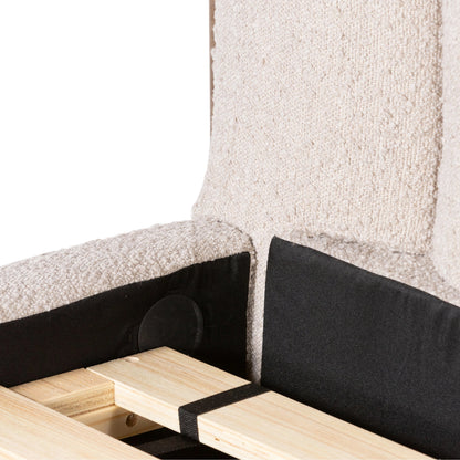 Emma Bed by Four Hands in weathered sepia, knoll sand. Made from 95% polyester, 5% acrylic, solid parawood in a modern style.