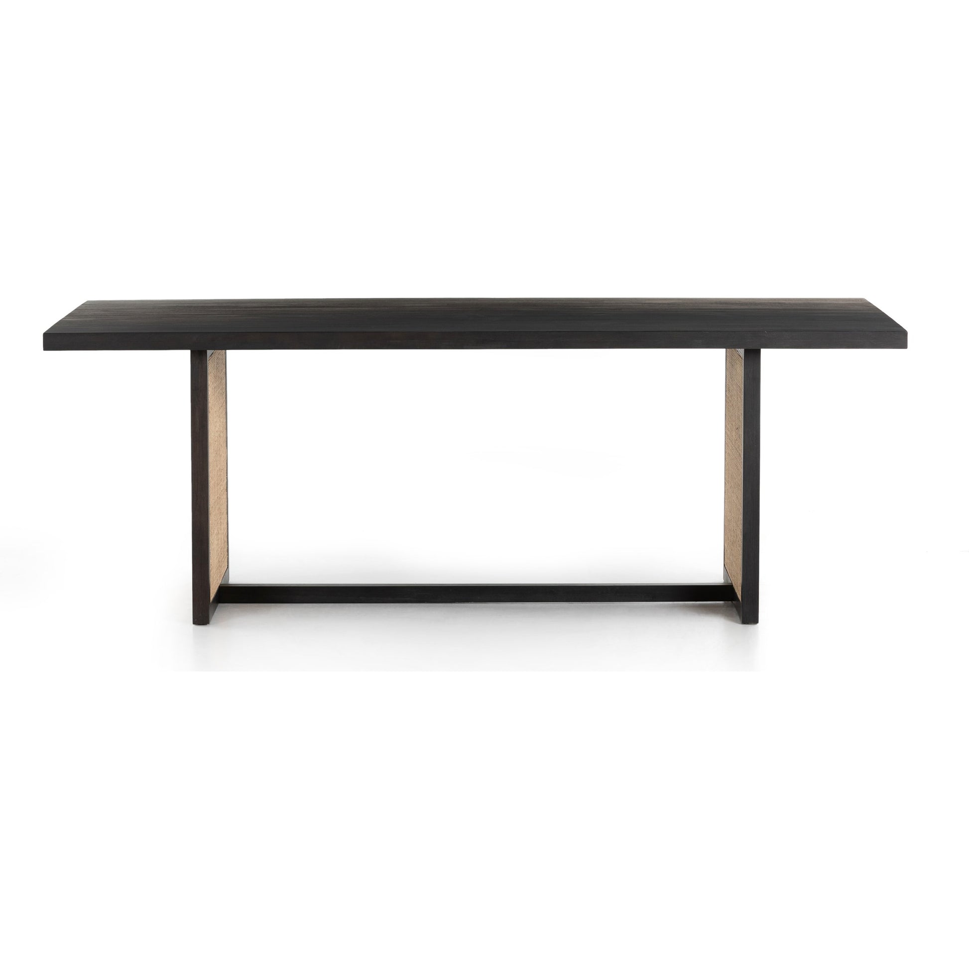 Clarita Dining Table by Four Hands in white wash mango, natural cane and white wash mango. Made from solid mango in a coastal style.