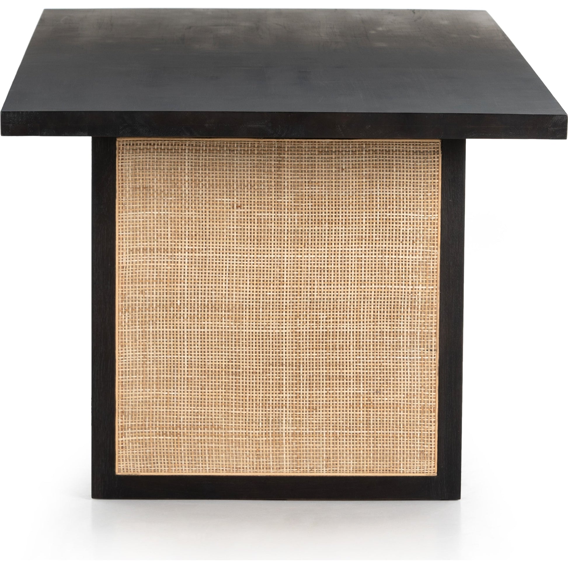 Clarita Dining Table by Four Hands in white wash mango, natural cane and white wash mango. Made from solid mango in a coastal style.