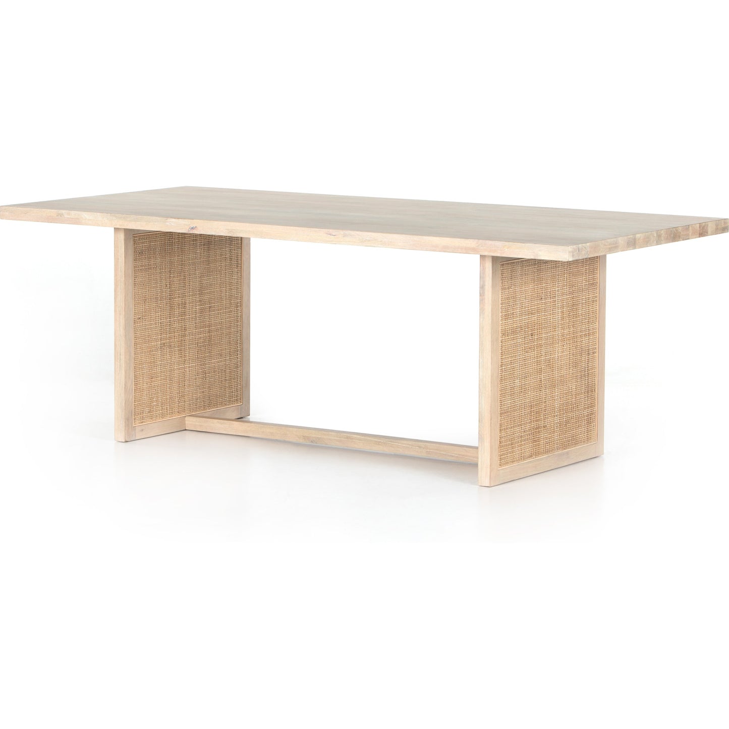 001 SI-1798802 | Additional Silo | Clarita Dining Table by Four Hands in white wash mango, natural cane and white wash mango. Made from solid mango in a coastal style.