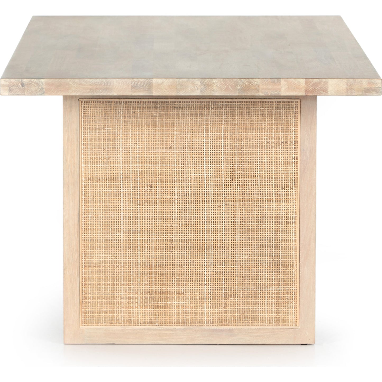 004 SI-1798802 | Additional Silo | Clarita Dining Table by Four Hands in white wash mango, natural cane and white wash mango. Made from solid mango in a coastal style.