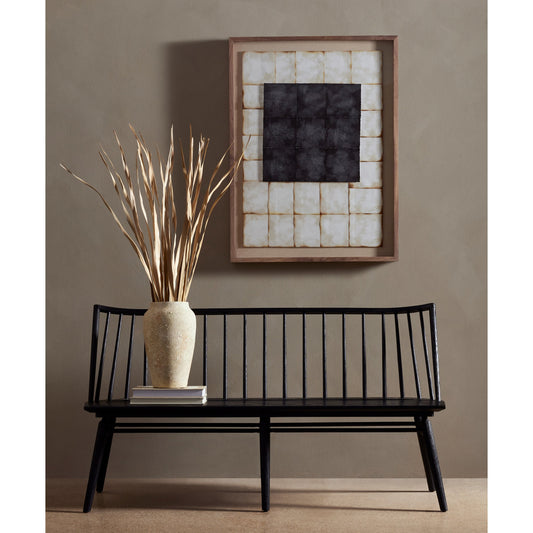 Lewis Dining Bench by Four Hands in black oak. Made from solid oak in a transitional style.