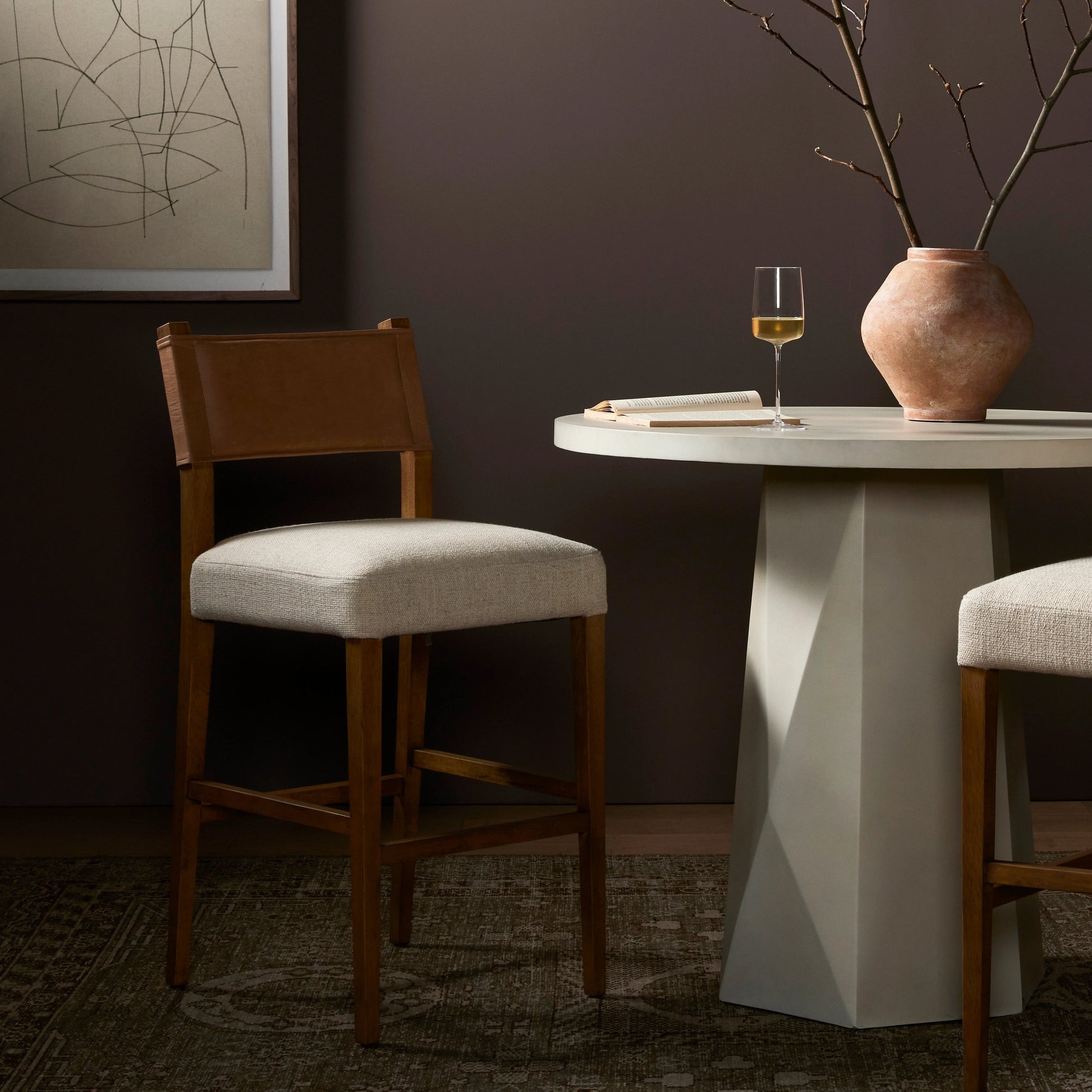 Ferris Bar Stool by Four Hands. Made from unique in a transitional style.
