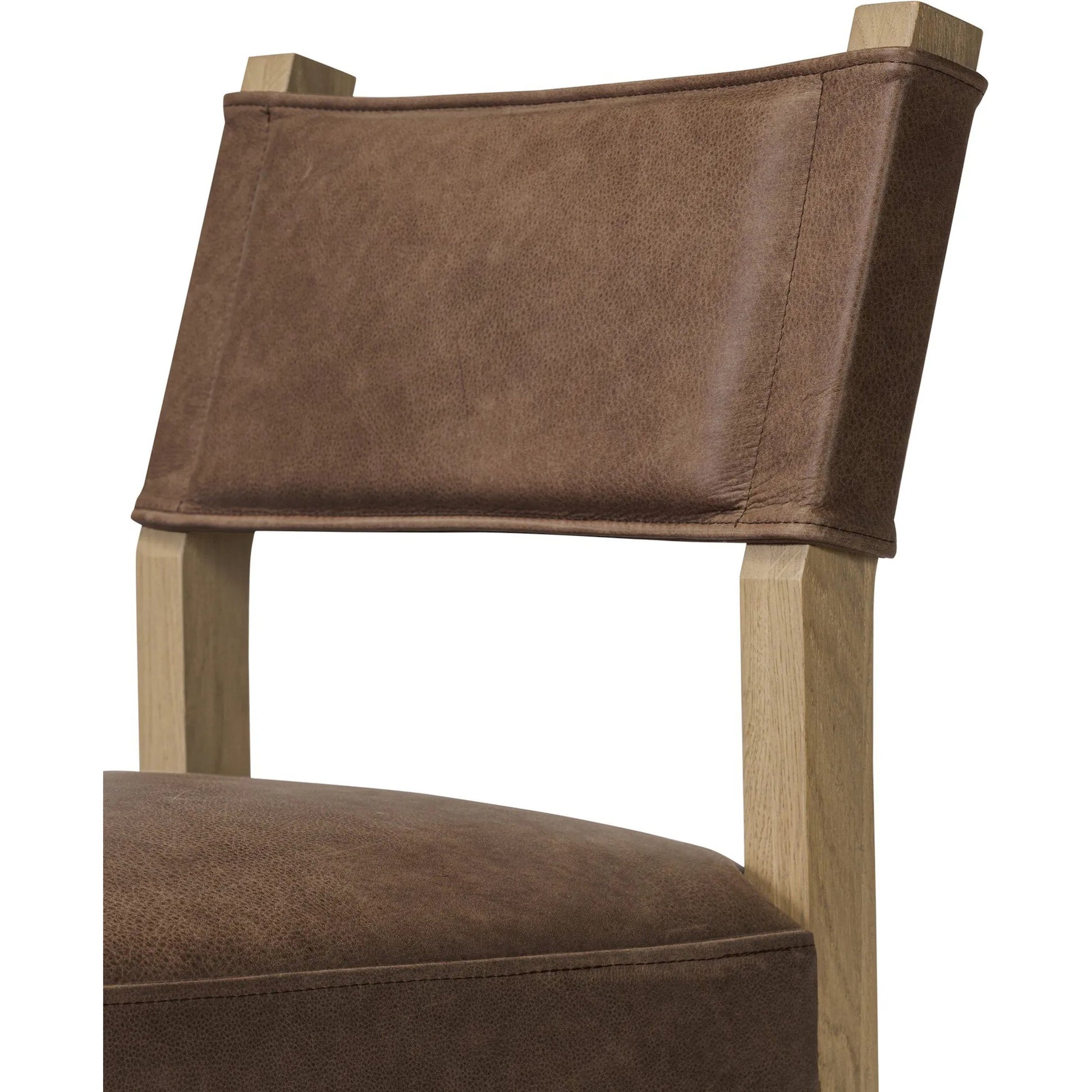 Ferris Counter Stool by Four Hands in palermo cigar, light oak. Made from top grain leather, solid oak in a traditional style.