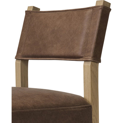 Ferris Counter Stool by Four Hands in palermo cigar, light oak. Made from top grain leather, solid oak in a traditional style.