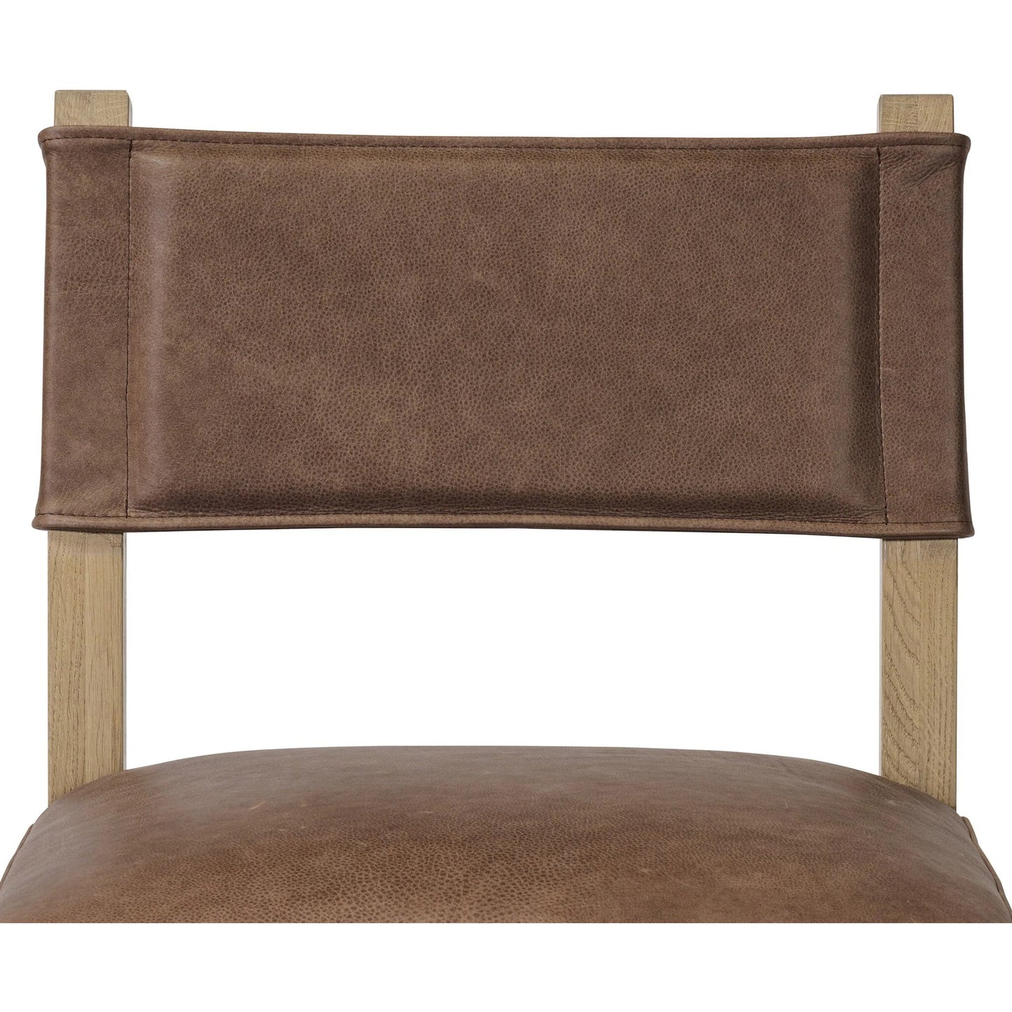 007 SI-2519170 | Closeup | Ferris Bar Stool by Four Hands in palermo cigar, light oak. Made from top grain leather, solid oak in a traditional style.