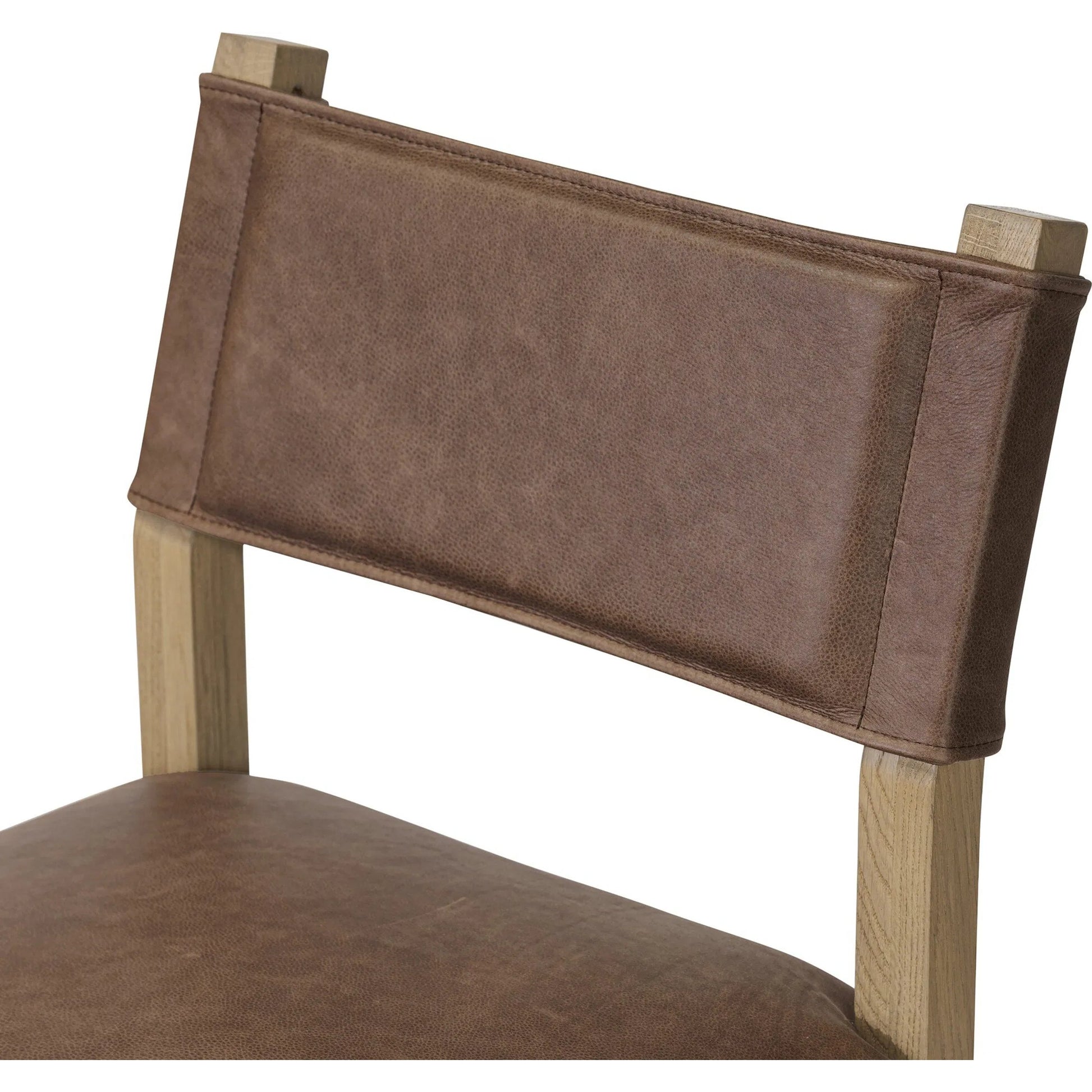 Ferris Bar Stool by Four Hands in palermo cigar, light oak. Made from top grain leather, solid oak in a traditional style.