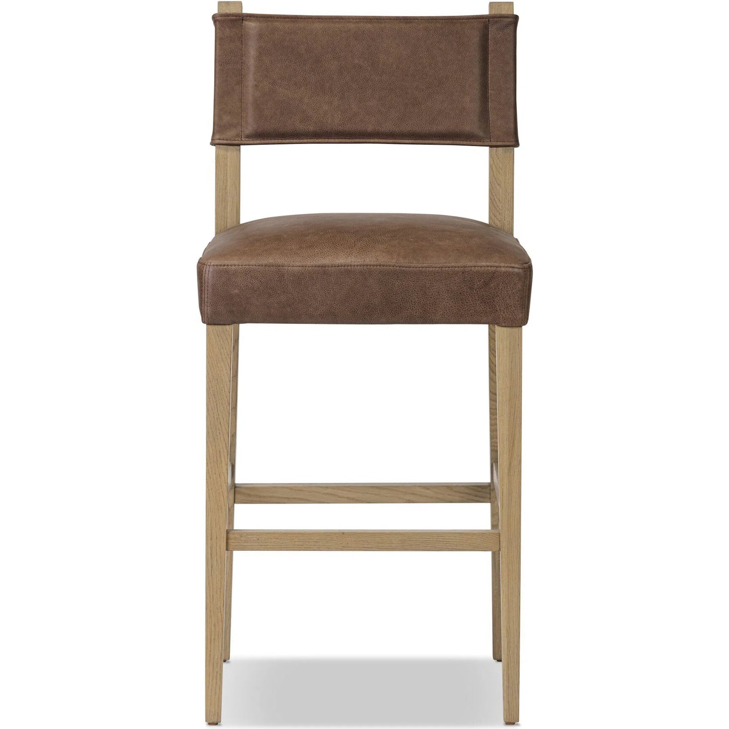 002 SI-2519170 | Additional Silo | Ferris Bar Stool by Four Hands in palermo cigar, light oak. Made from top grain leather, solid oak in a traditional style.