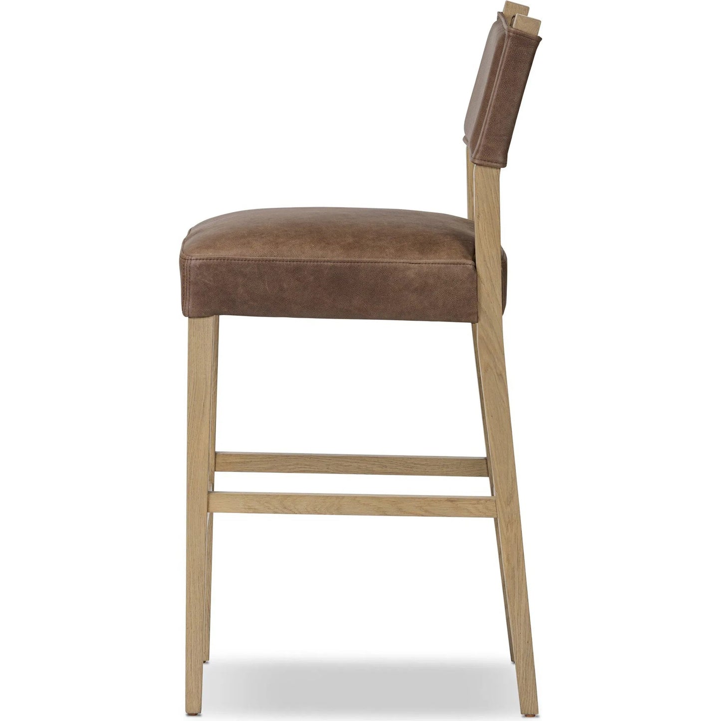 003 SI-2519170 | Additional Silo | Ferris Bar Stool by Four Hands in palermo cigar, light oak. Made from top grain leather, solid oak in a traditional style.