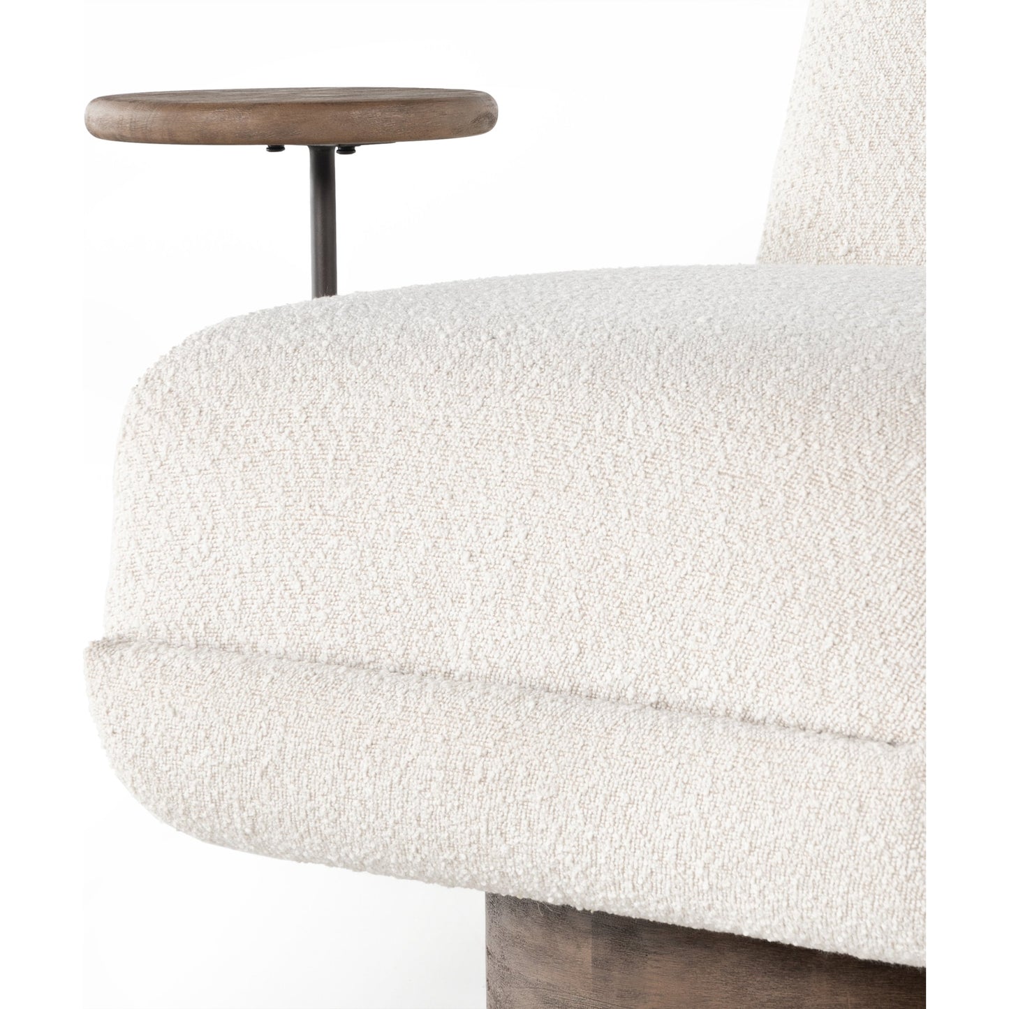 038 SI-1714607 | Additional Silo | Bronwyn Swivel Chair & Table by Four Hands in distressed natural, knoll natural. Made from 95% polyester, 5% acrylic, solid parawood in a modern style.