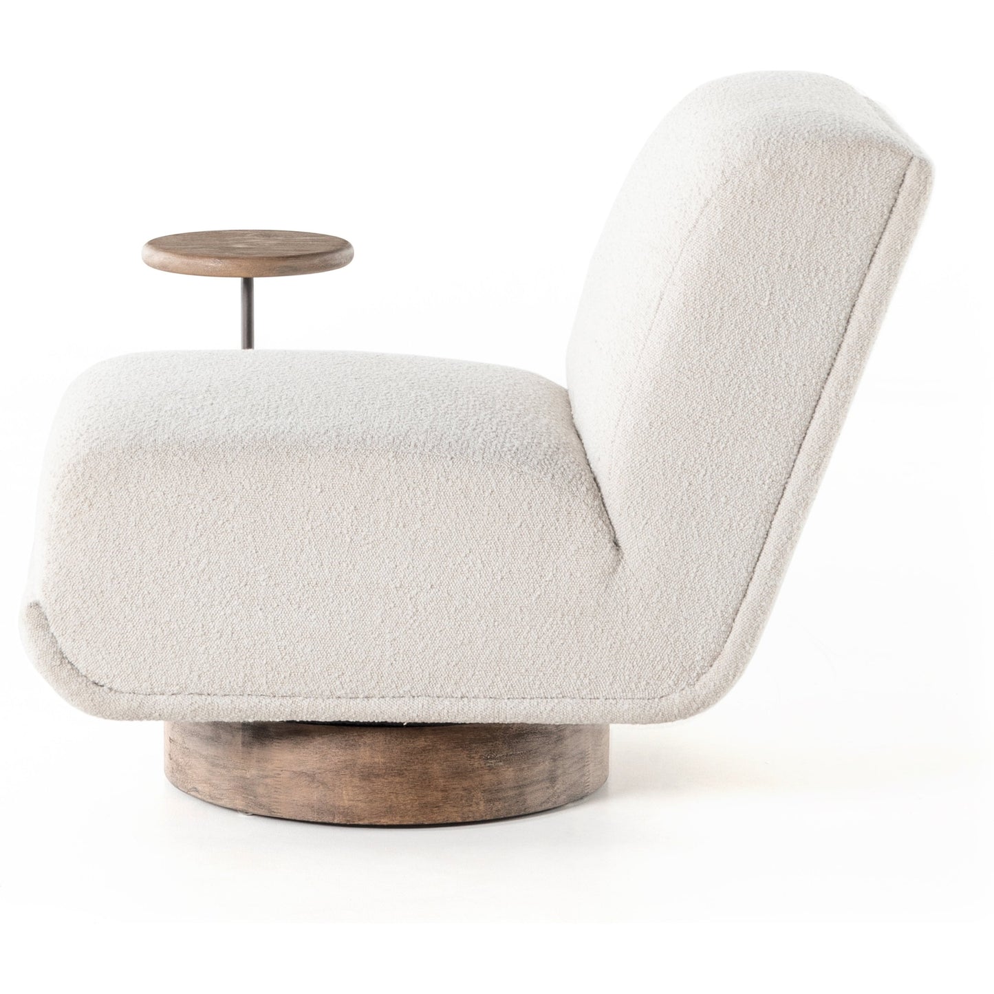 022 SI-1714607 | Additional Silo | Bronwyn Swivel Chair & Table by Four Hands in distressed natural, knoll natural. Made from 95% polyester, 5% acrylic, solid parawood in a modern style.