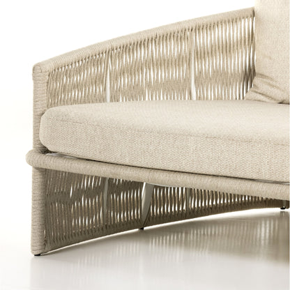 Porto Outdoor Daybed by Four Hands. Made from 100% olefin, aluminum, 100% polypropylene in a coastal style.